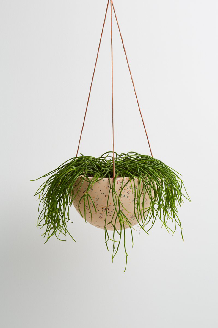 Terrazzo Dome Hanging Pot - Salt